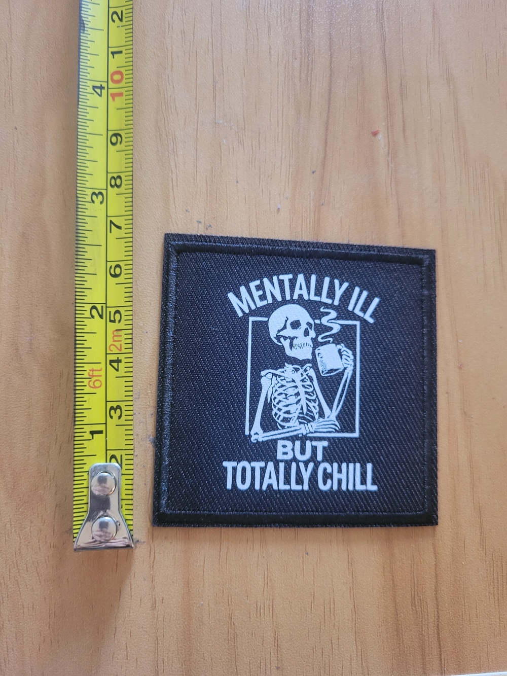 🎃BUY 2 GET 1 FREE🎃 Black 'Mentally Ill But Totally Chill' Embroidered Patch